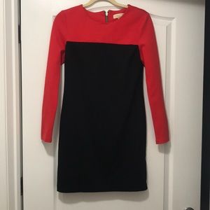 Long Sleeve Michael Kors Colorblock Dress